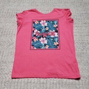 Hurley Pink Kids T-Shirt with Floral Design